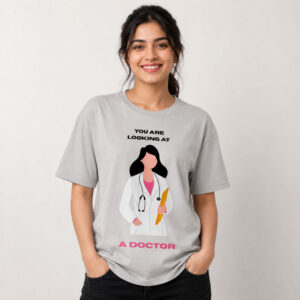 FEMALE 180 GSM HALF TSHIRT DOCTOR - Grey