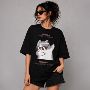 Women's 180 GSM Half Sleeve Round Neck T-shirt ADVICE BLACK