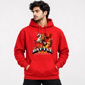 Men's 320 GSM Non-Zipper Hoodie BATTLE-RED