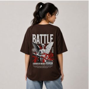 Women's 220 GSM Dropshoulder Oversized T-shirt BATTLE