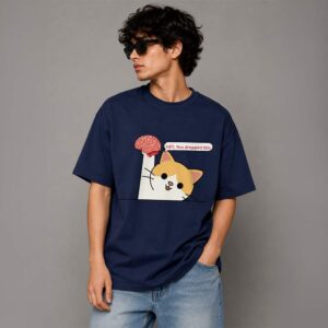 Men's 180 GSM Half Sleeve Round Neck T-shirt BRAIN DROPPED