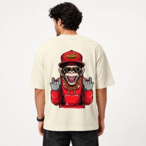 Men's 220 GSM Dropshoulder Oversized T-shirt RED CAP MONKEY