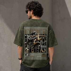 Men's 240 GSM Dropshoulder Acid Wash Oversized T-shirt FORCE