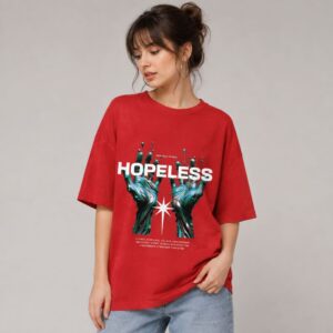 Women's 240 GSM Dropshoulder Acid Wash Oversized T-shirt HOPELESS