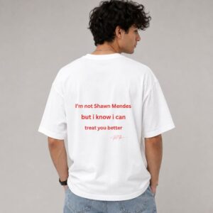 Men's 180 GSM Half Sleeve Round Neck T-shirt/White Shawn Mendes