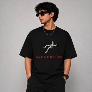 Men's 180 GSM Half Sleeve Round Neck T-shirt OUT OF OFFICE