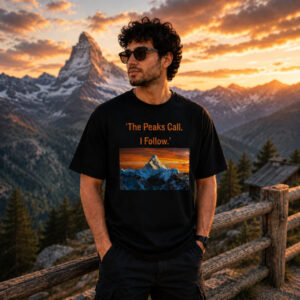 Men's 180 GSM Half Sleeve Round Neck T-shirt PEAKS CALL