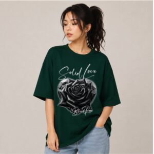 Women's 180 GSM Half Sleeve Round Neck T-shirt SOLID LOVE