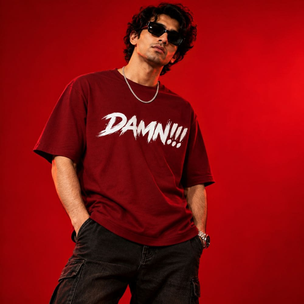 Men's 240 GSM Dropshoulder Oversized T-shirt DAMN!!