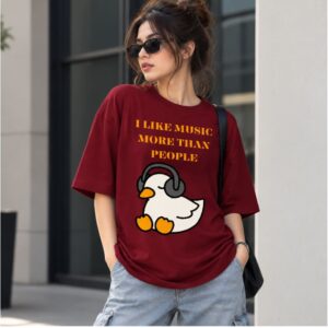 Women's 240 GSM Dropshoulder Oversized T-shirt Music Over People