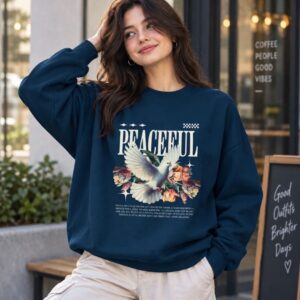Women's 320 GSM Sweatshirt PEACEFUL BLUE