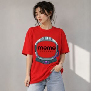 Women's 220 GSM Dropshoulder Oversized T-shirt RED HELMET