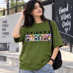 Women's 240 GSM Dropshoulder Oversized T-shirt FRIENDS